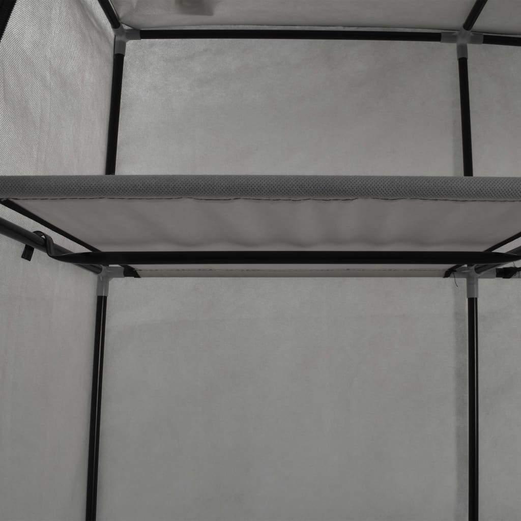 vidaXL Garderob med fack och stänger grå 150x45x175 cm tyg