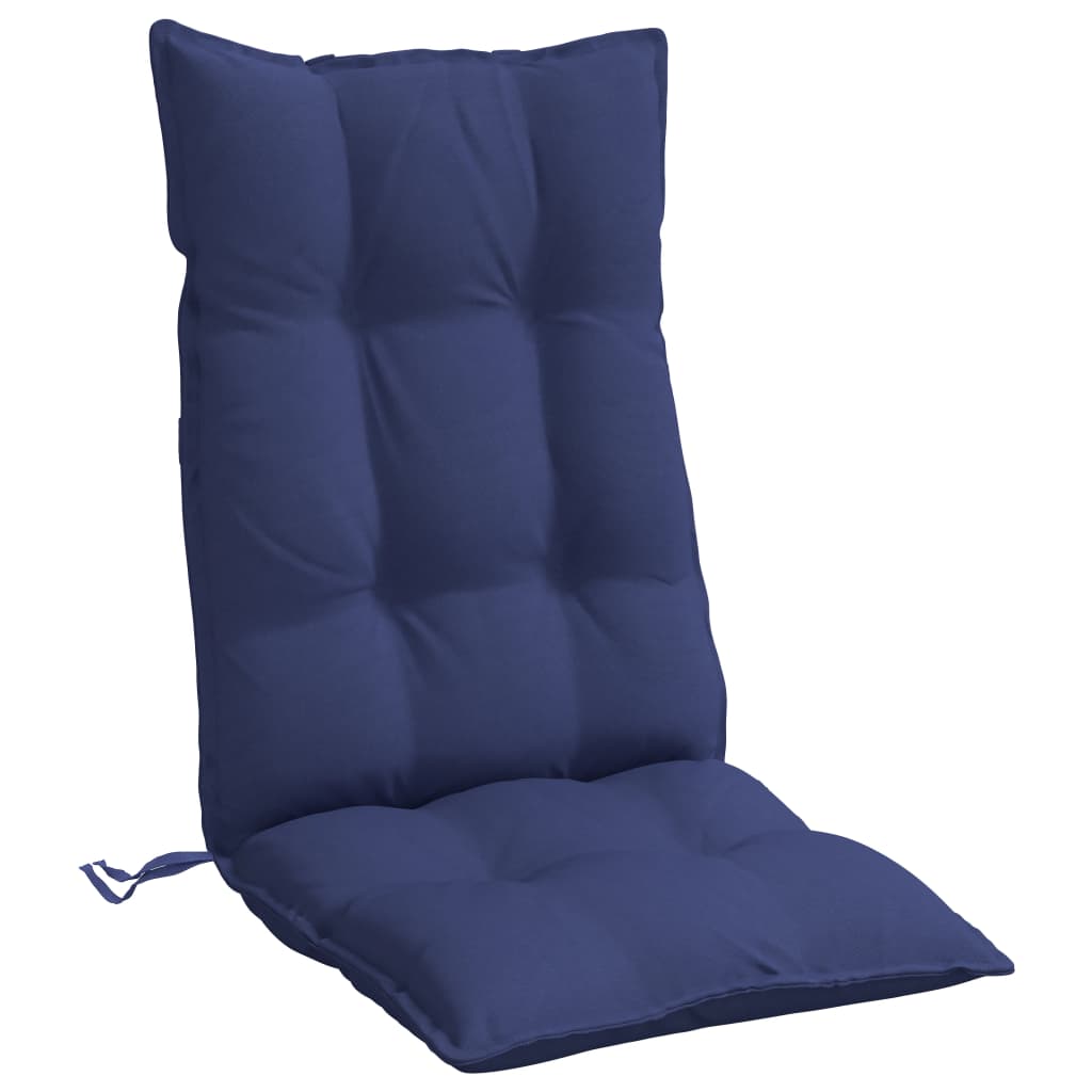 vidaXL Stolsdynor för stolar med hög rygg 6 st marinblå oxfordtyg