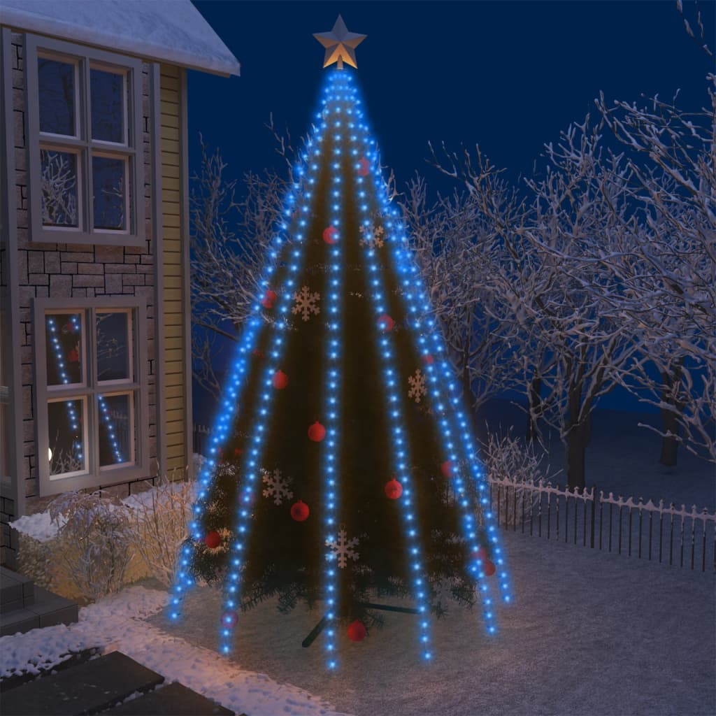 vidaXL Julgransbelysning 500 cm med 500 lysdioder blå inne/ute