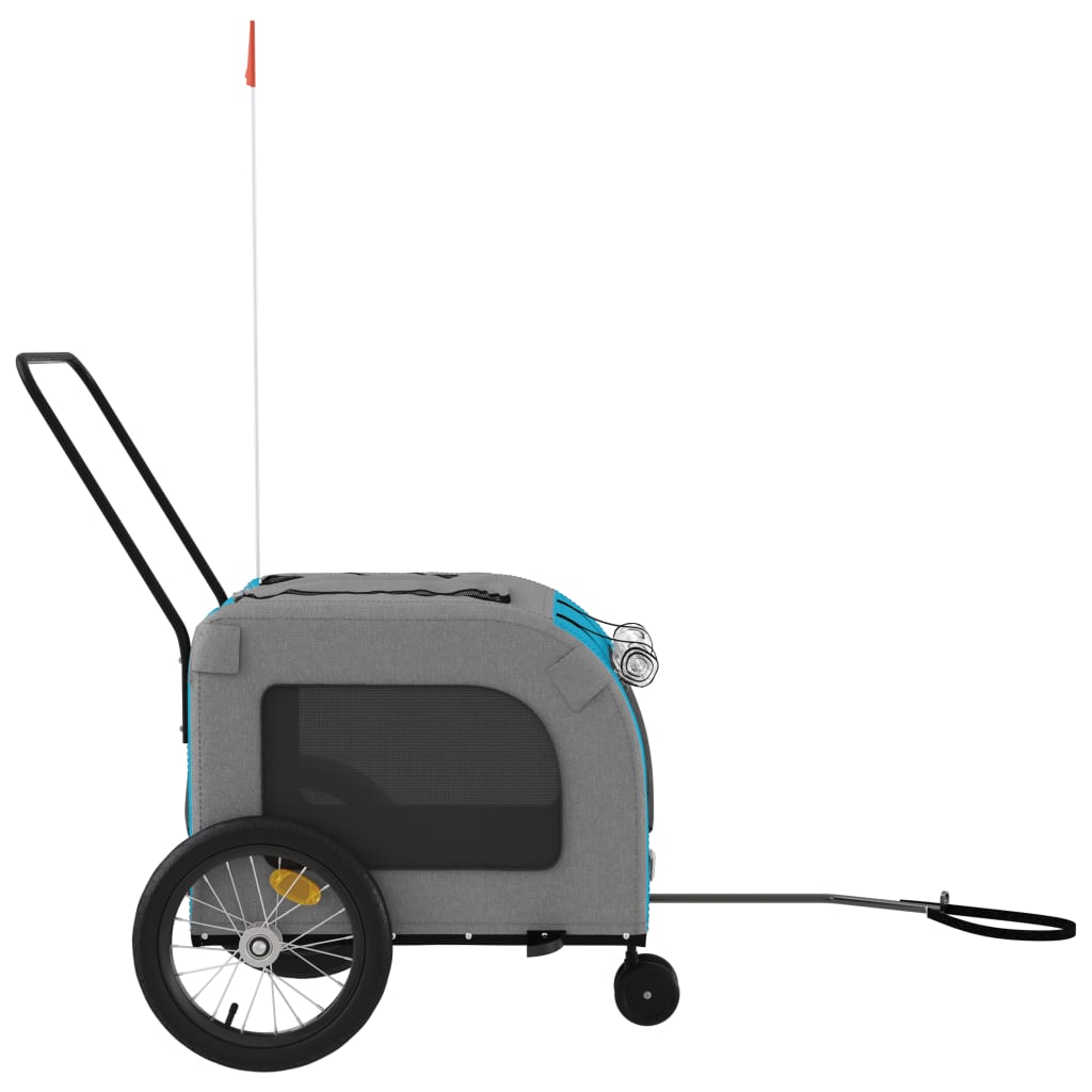 vidaXL Cykelvagn för djur blå och grå oxfordtyg och järn