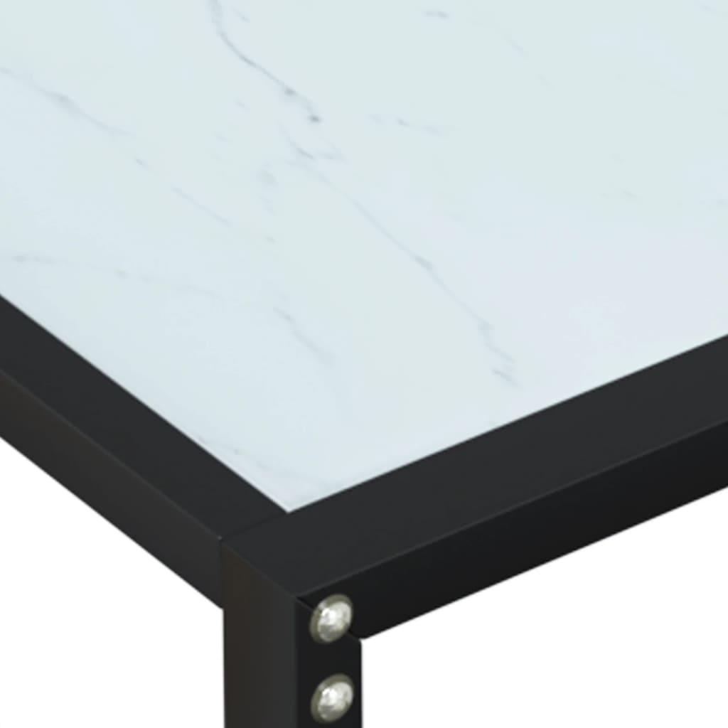 vidaXL Konsolbord vit marmor 140x35x75,5 cm härdat glas