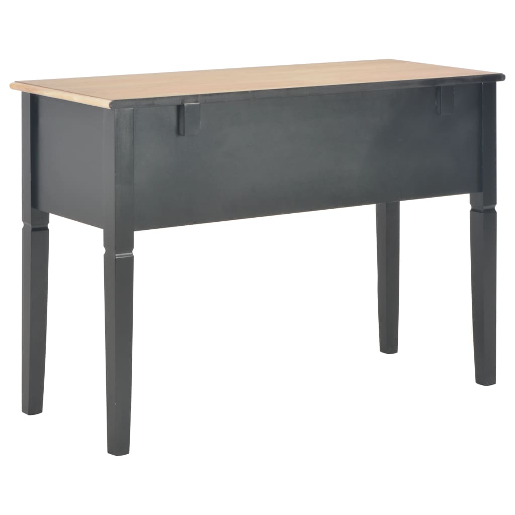 vidaXL Skrivbord svart 109,5x45x77,5 cm trä