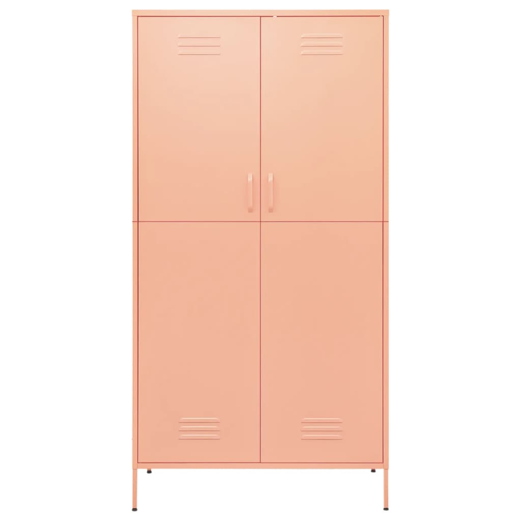 vidaXL Garderob 90x50x180 cm rosa stål