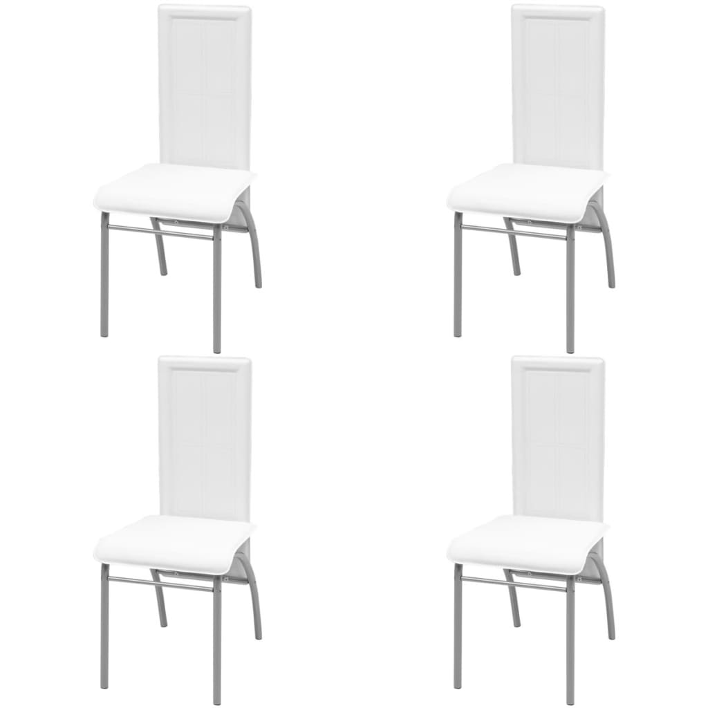 vidaXL Matbord och stolar 5 delar vit