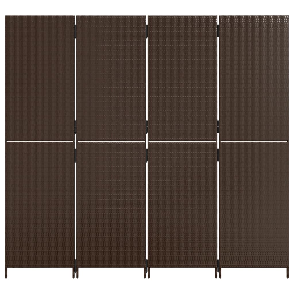 vidaXL Rumsavdelare 4 paneler brun konstrottning