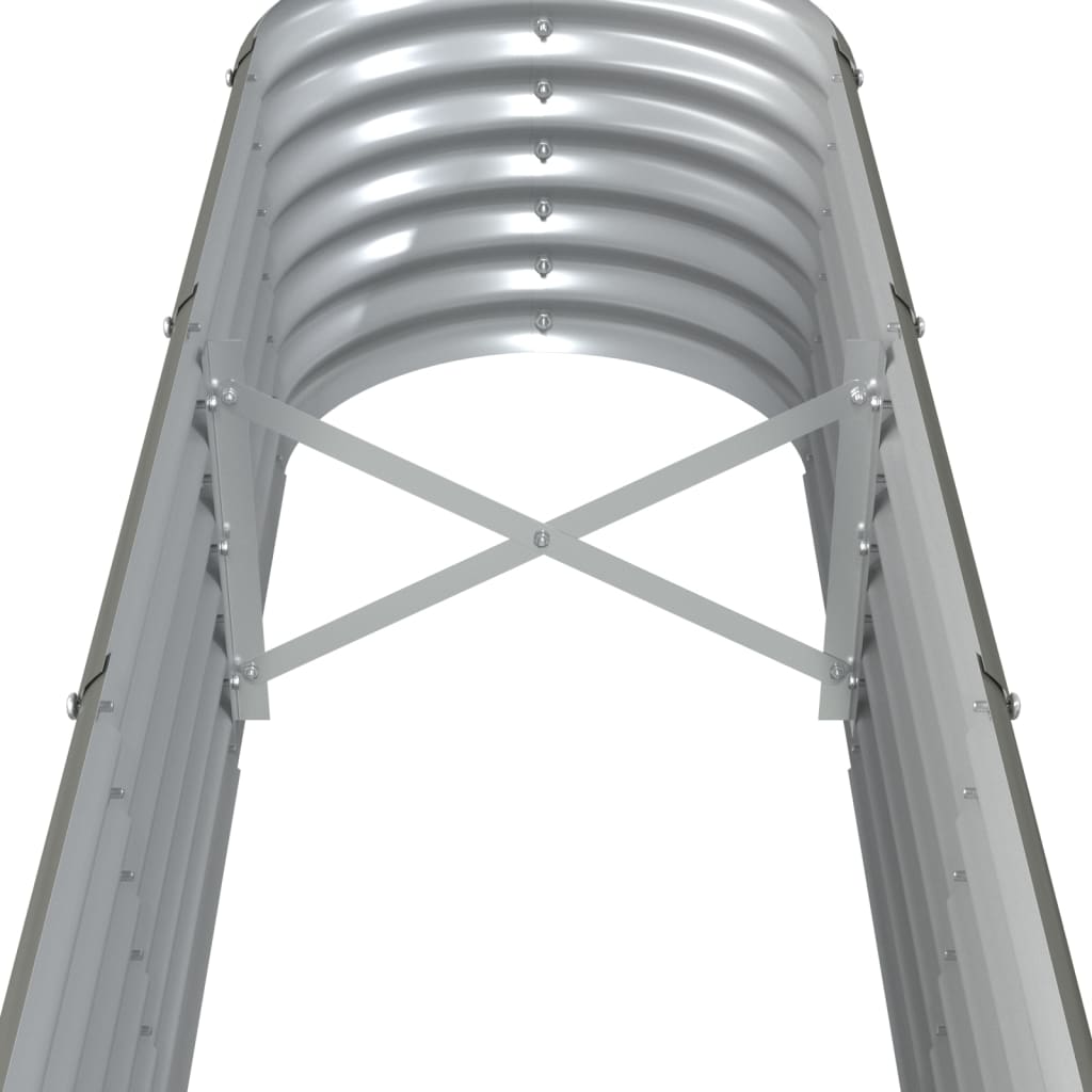 vidaXL Odlingslåda pulverlackerat stål 332x40x36 cm grå