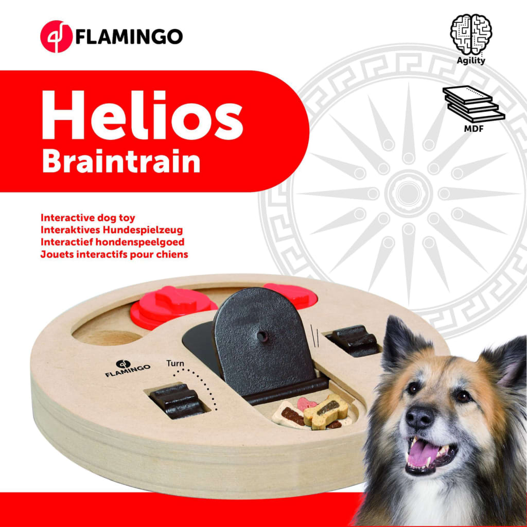FLAMINGO Hundleksak för hjärnstimulans Helios 23 cm trä