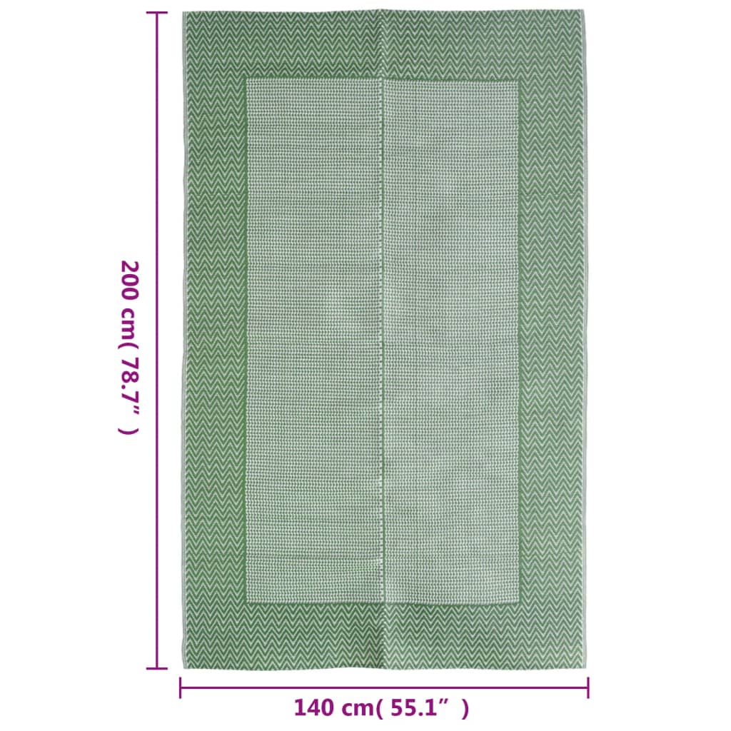 vidaXL Utomhusmatta grön 140x200 cm PP