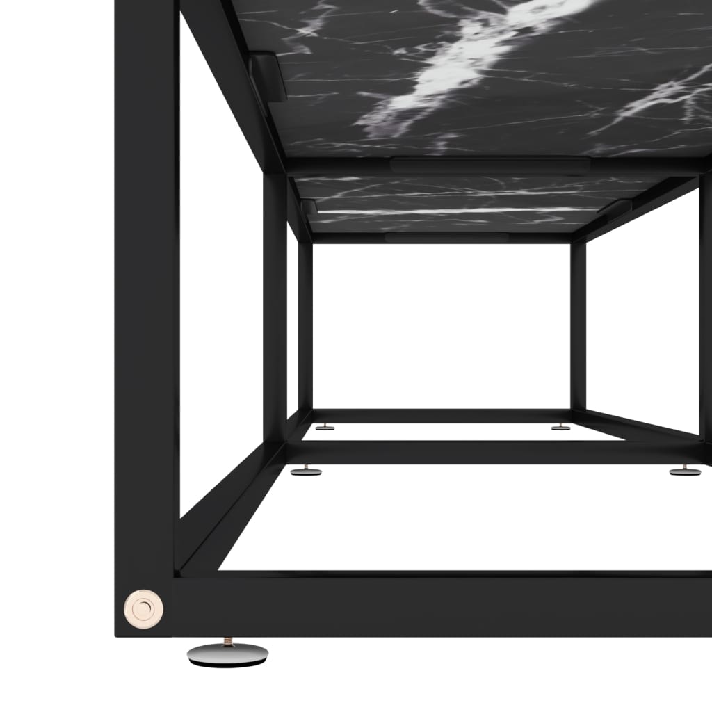 vidaXL Tv-bänk svart marmor 180x40x40,5 cm härdat glas