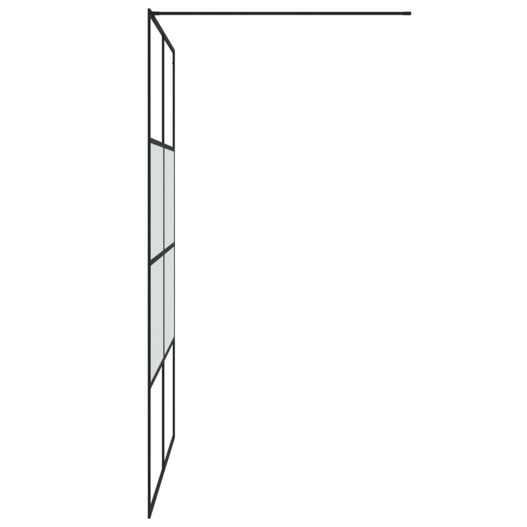 vidaXL Duschvägg svart 140x195 cm halvfrostat ESG-glas