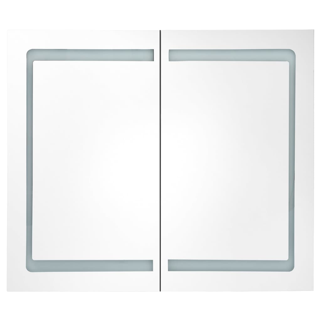 vidaXL Spegelskåp med LED betonggrå 80x12x68 cm