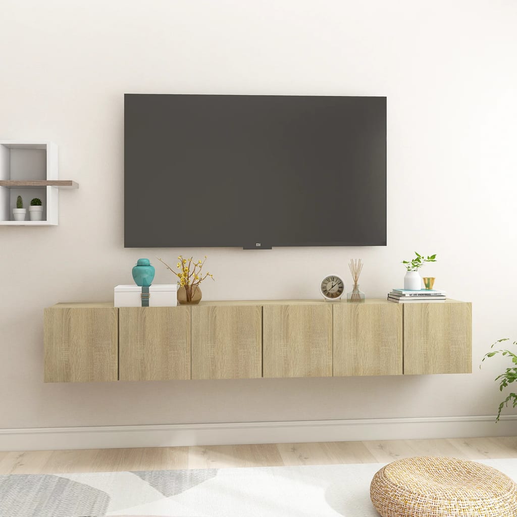 vidaXL Hängande TV-skåp 3 st sonoma-ek 60x30x30 cm
