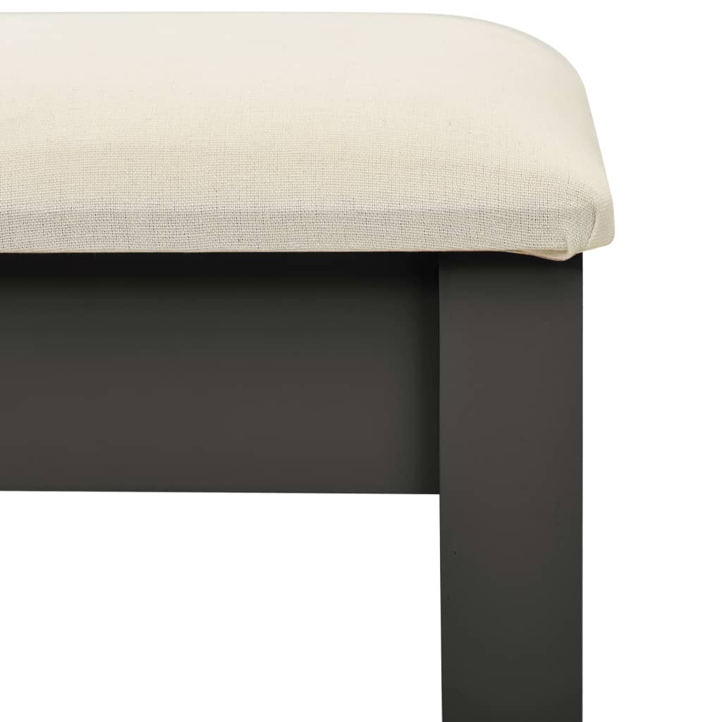 vidaXL Sminkbord med pall grå 65x36x128 cm kejsarträ MDF