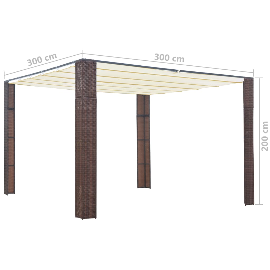 vidaXL Paviljong med tak konstrotting 300x300x200 cm brun och gräddvit