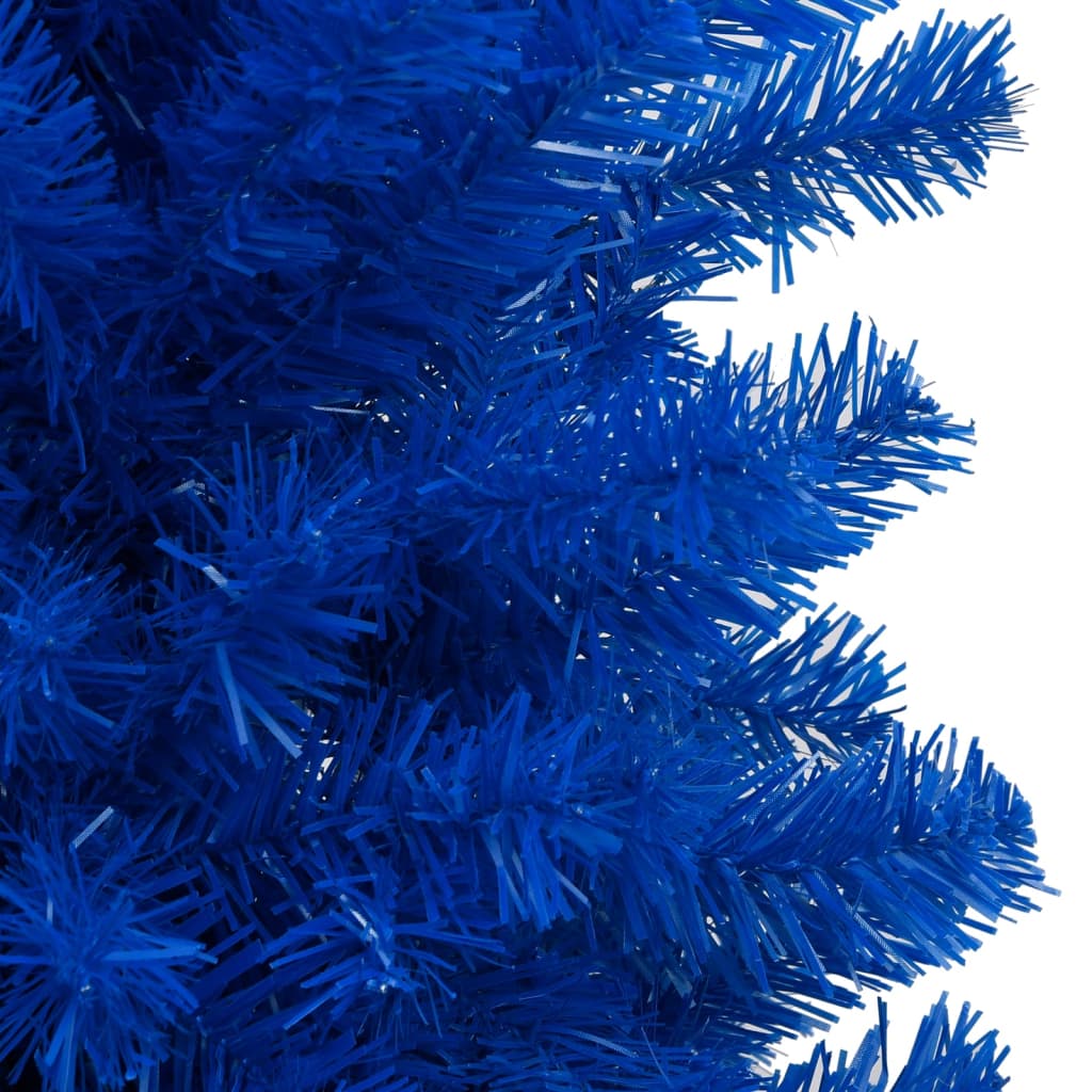 vidaXL Belyst plastgran med kulor blå 120 cm PVC