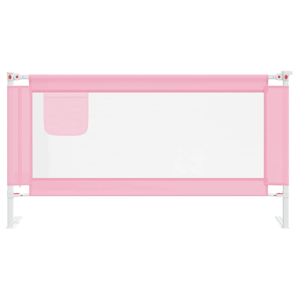 vidaXL Sängskena för barn rosa 160x25 cm tyg