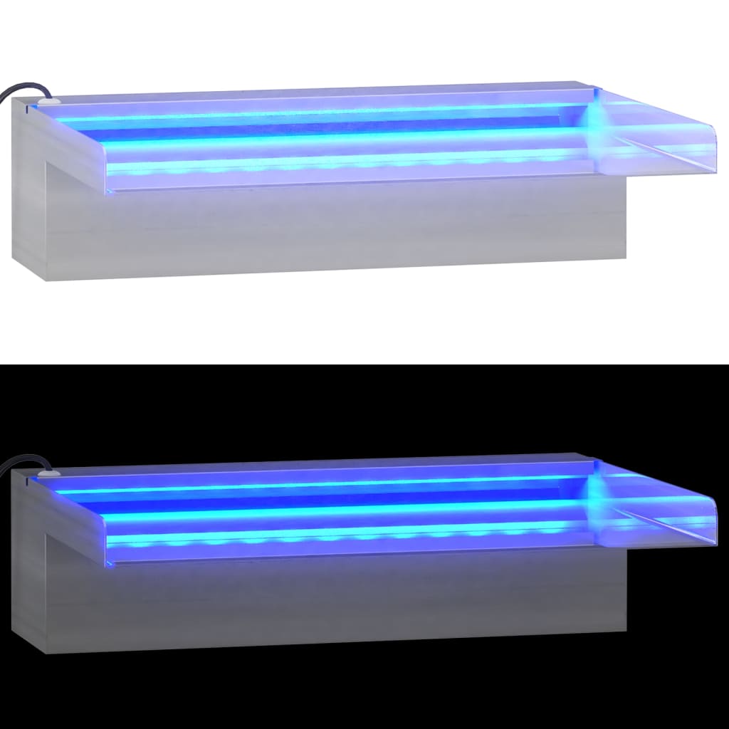 vidaXL Vattenfall med RGB LED rostfritt stål 30 cm