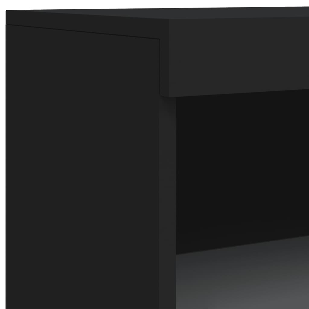 vidaXL Skänk med LED-belysning svart 60,5x37x100 cm