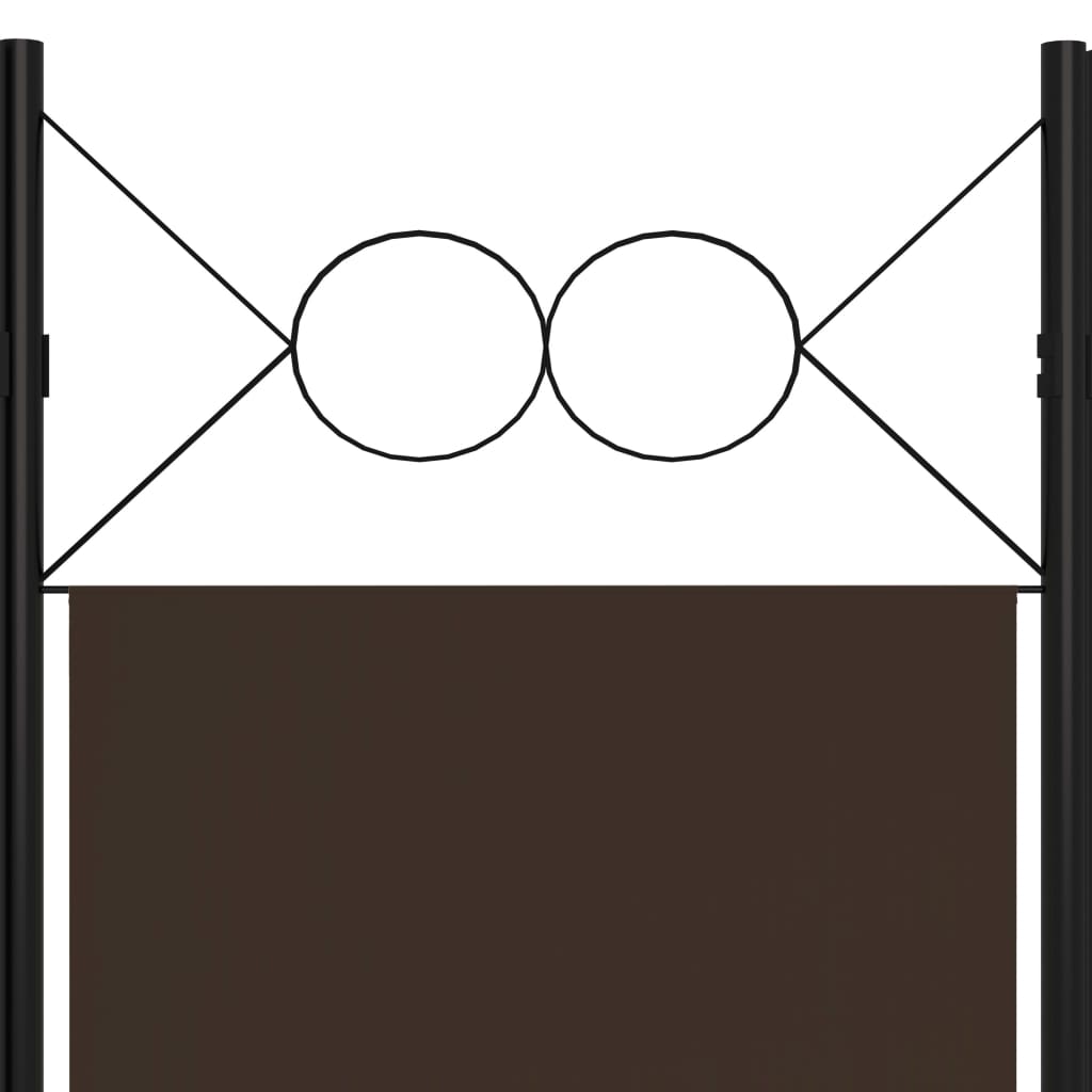 vidaXL Rumsavdelare 6 paneler brun 240x180 cm