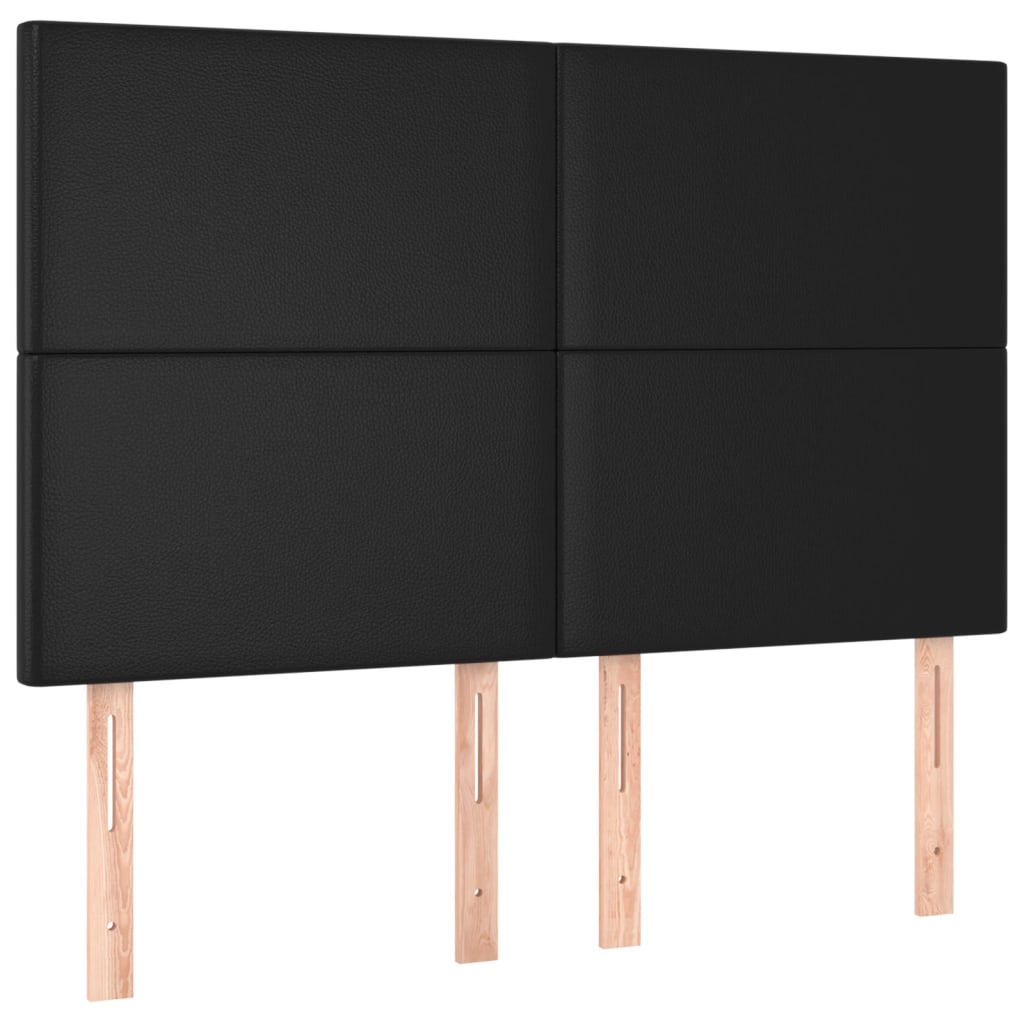 vidaXL Sängram med huvudgavel svart 140x200 cm konstläder