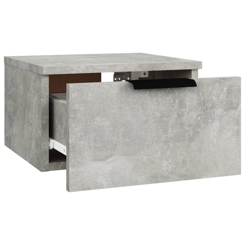 vidaXL Väggmonterat sängbord betonggrå 34x30x20 cm