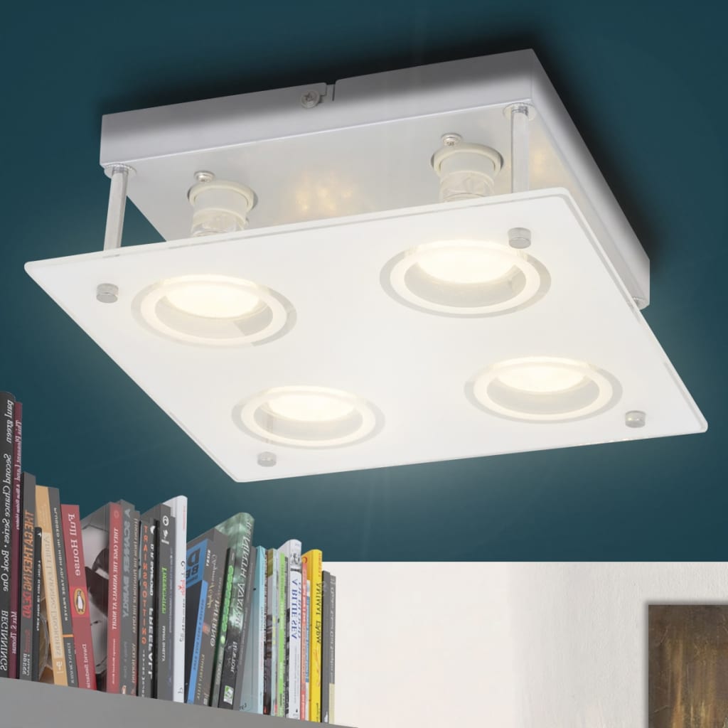Fyrkantig taklampa LED med 4 glödlampor