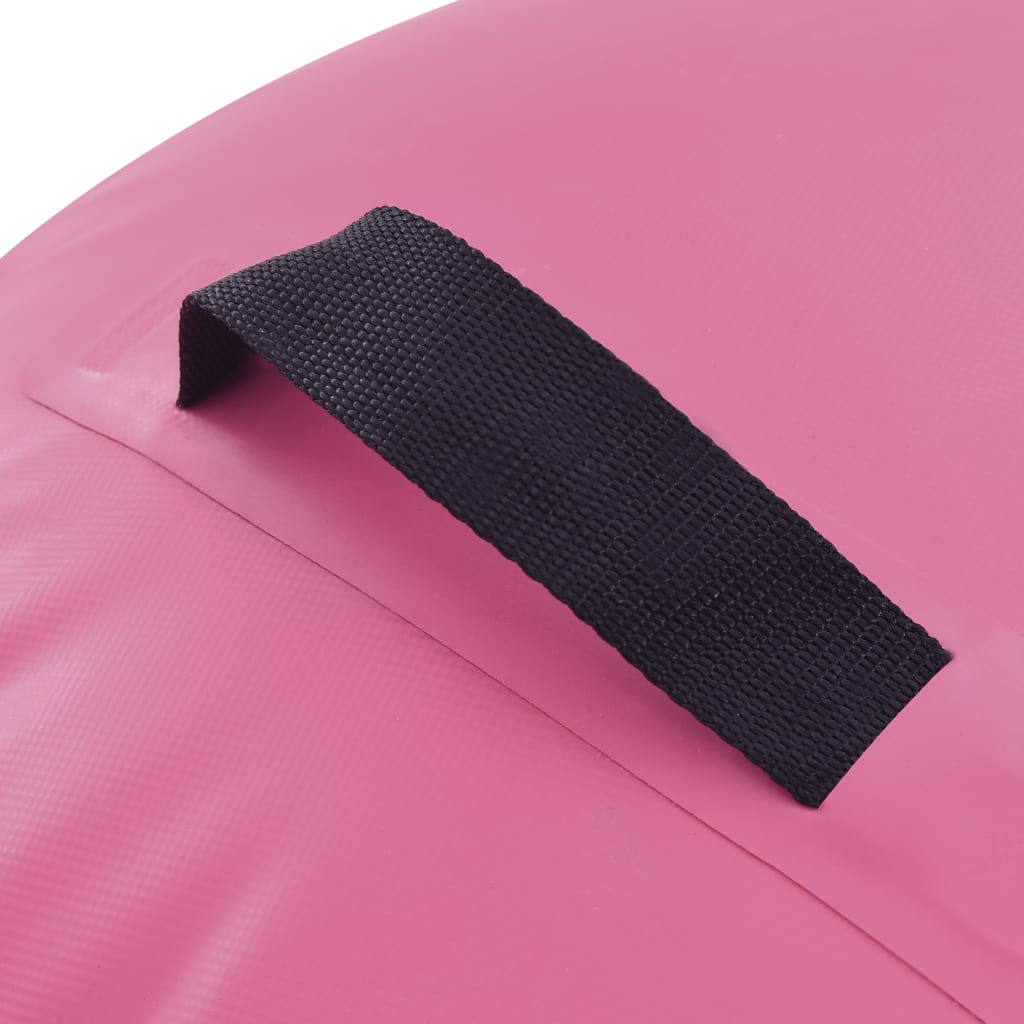 vidaXL Uppblåsbar gymnastikrulle med pump 120x75 cm PVC rosa
