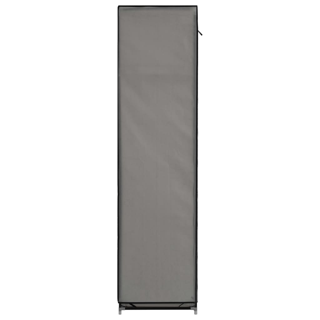 vidaXL Garderob med fack och stänger grå 150x45x175 cm tyg