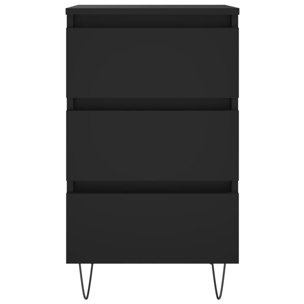 vidaXL Sängbord svart 40x35x69 cm konstruerat trä
