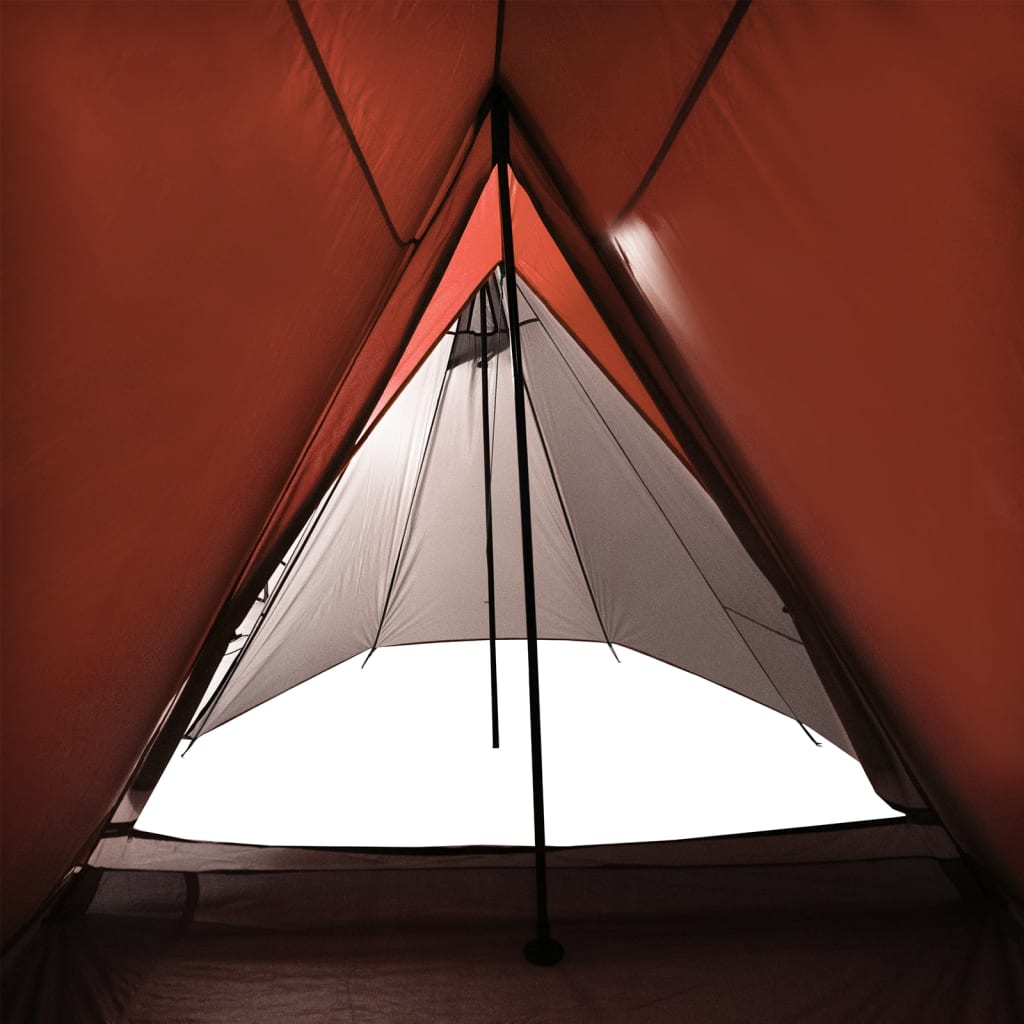 vidaXL Campingtält 3 personer grå och orange vattentätt