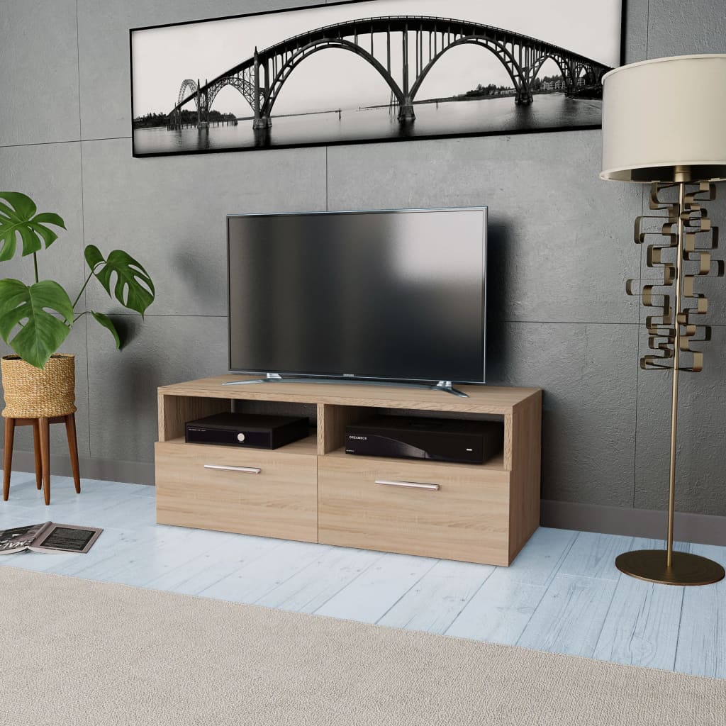 vidaXL TV-möbel spånskiva 95x35x36 cm ek