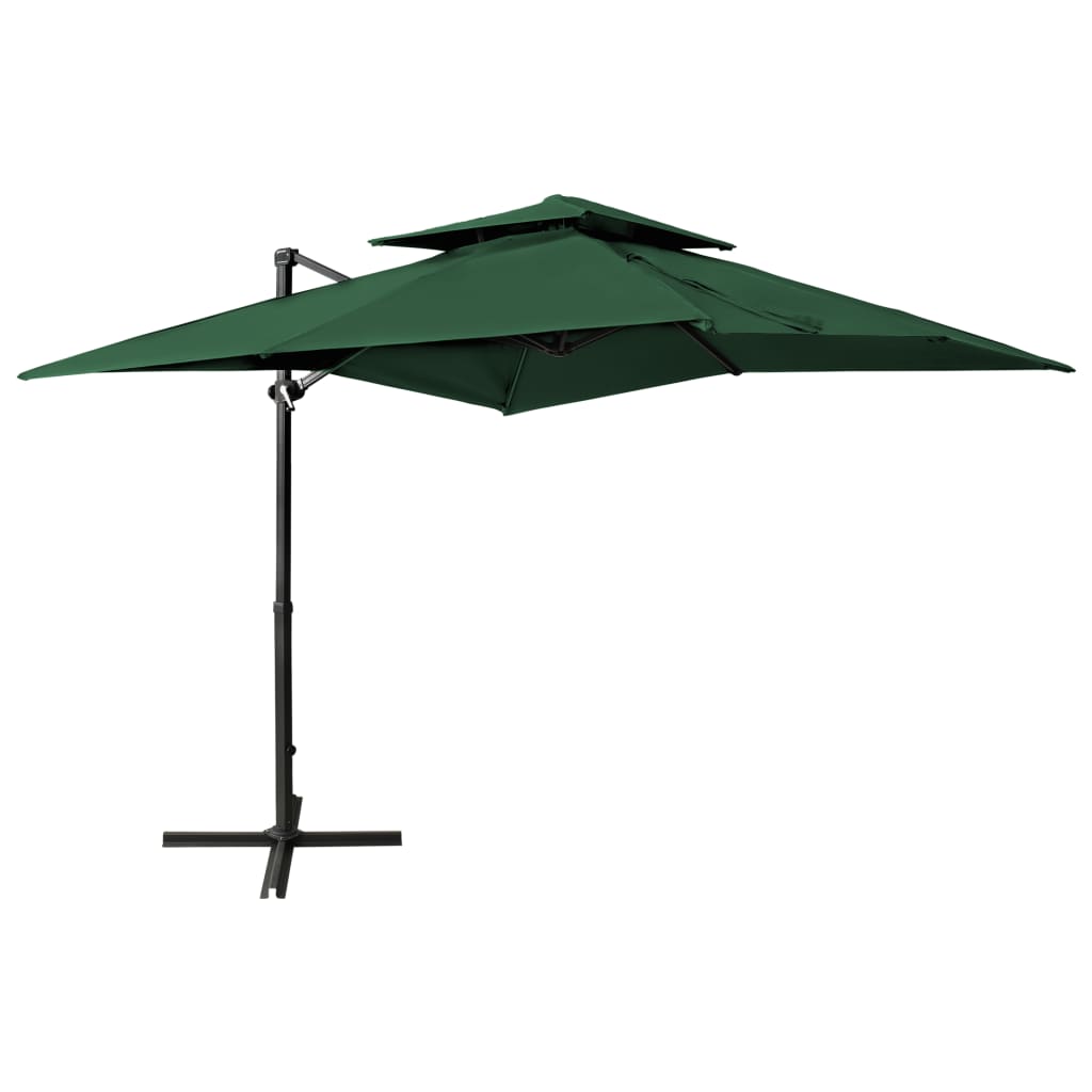 vidaXL Frihängande parasoll med ventilation 250x250 cm grön