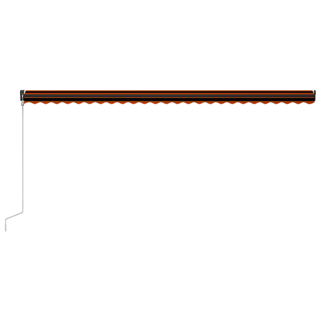 vidaXL Infällbar markis med vindsensor & LED 600x300 cm orange & brun