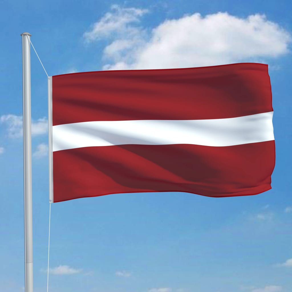 vidaXL Lettlands flagga och flaggstång i aluminium 6,2 m