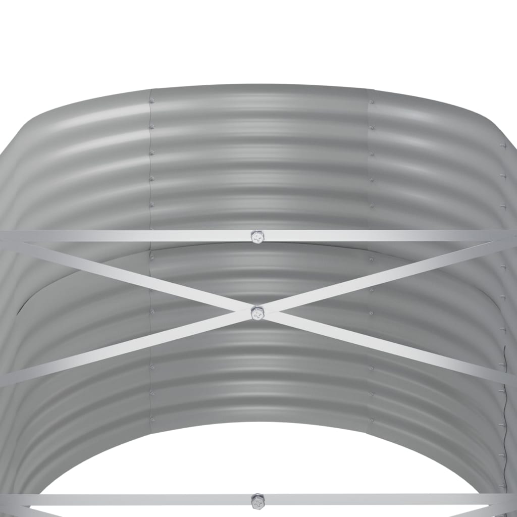 vidaXL Odlingslåda pulverlackerat stål 440x80x68 cm grå