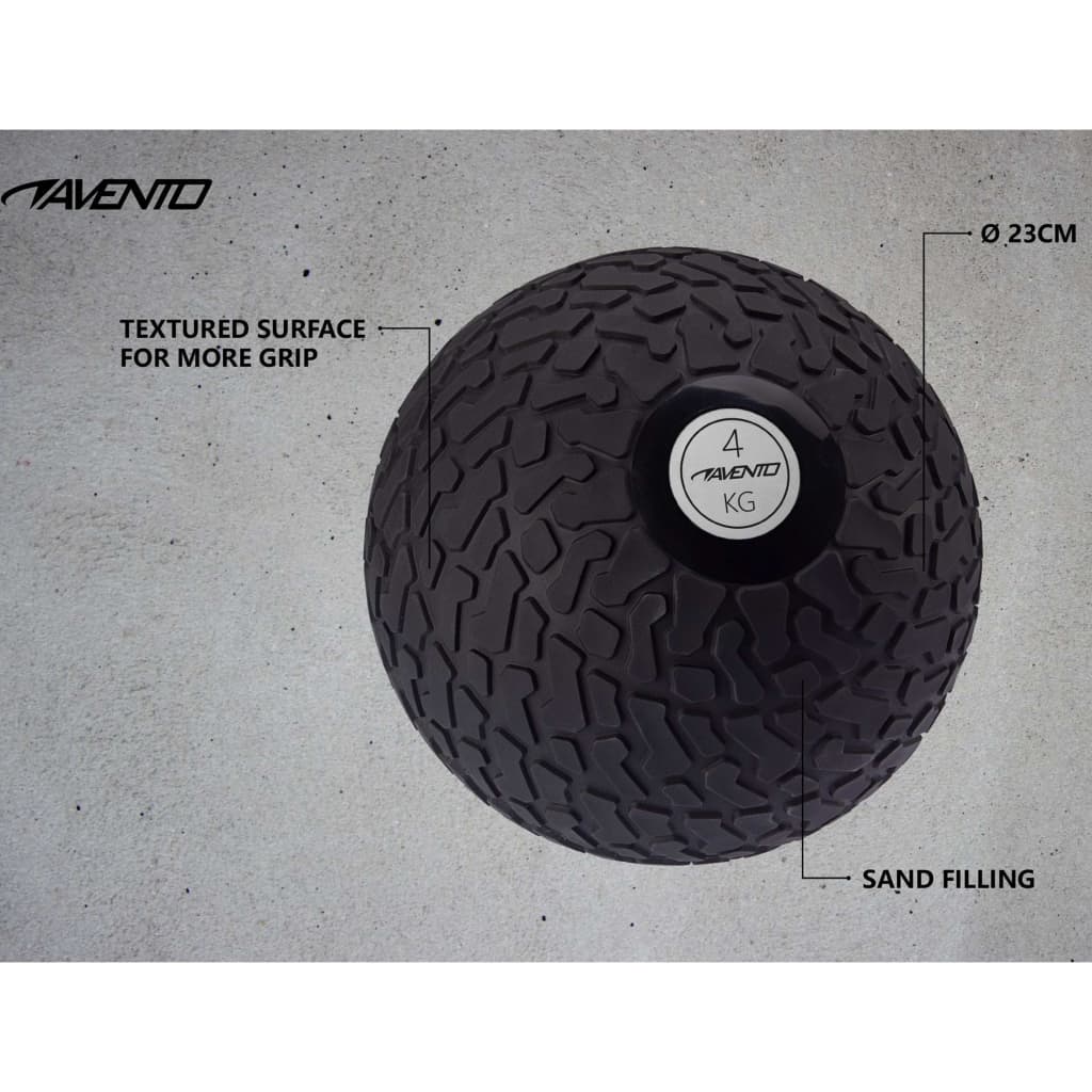 Avento Medicinboll slam texturerad 4 kg svart