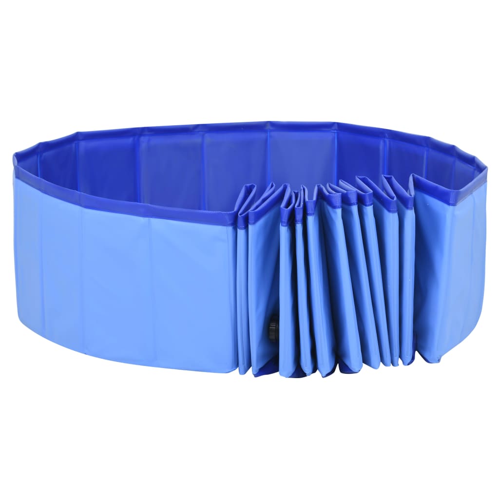 vidaXL Hopfällbar hundpool blå 200x30 cm PVC