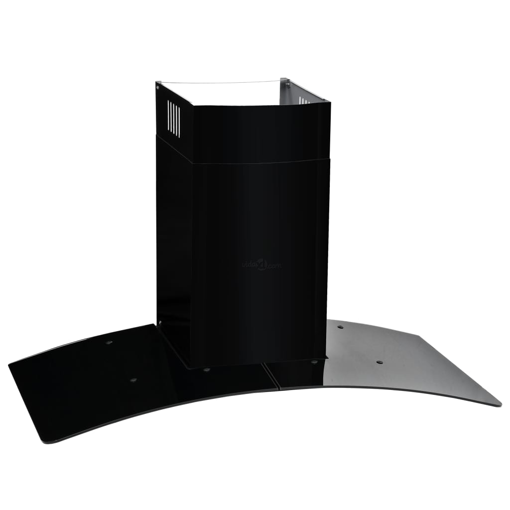 vidaXL Väggmonterad köksfläkt rostfritt stål 756 m³/h 90 cm svart
