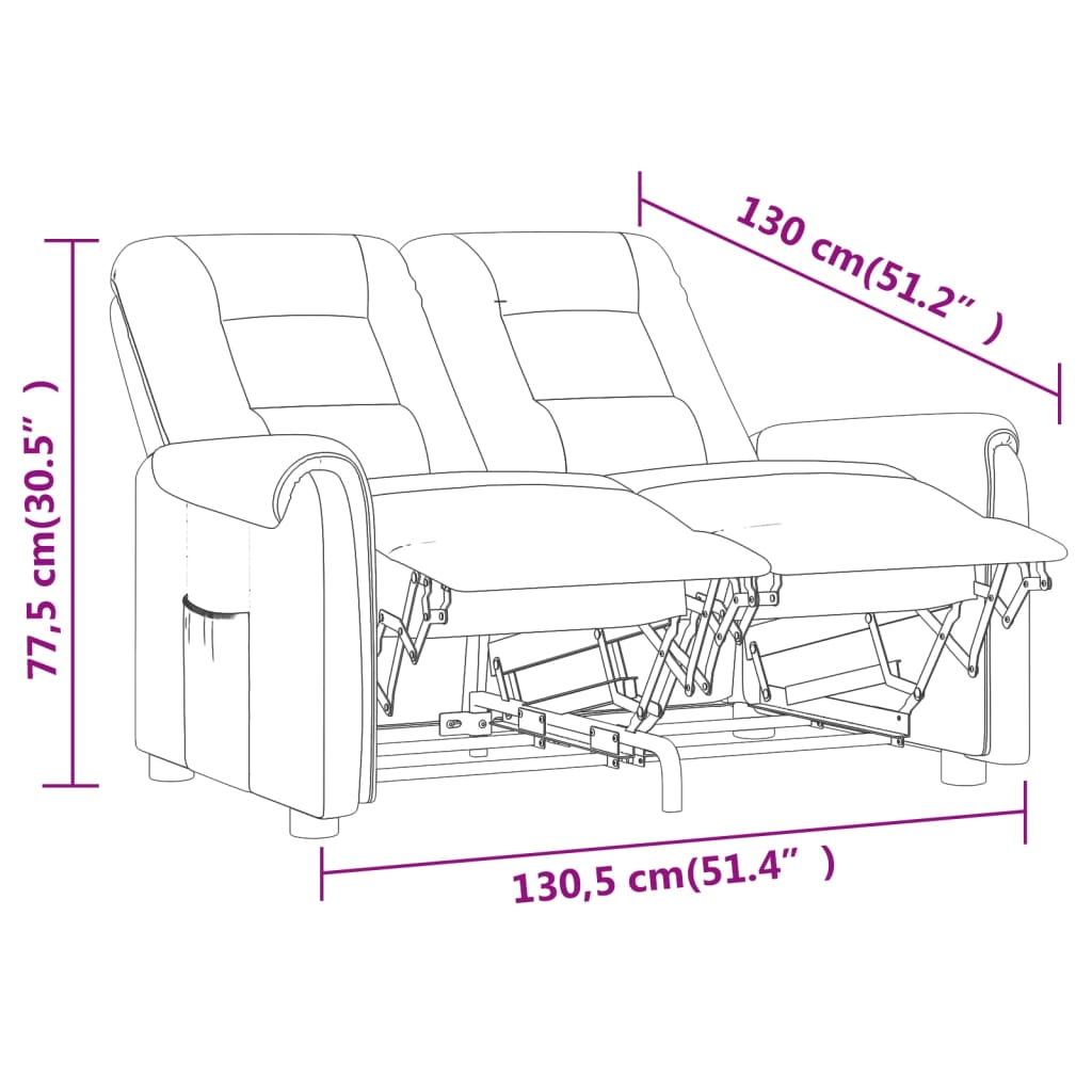 vidaXL 2-sits reclinerfåtölj taupe mikrofibertyg