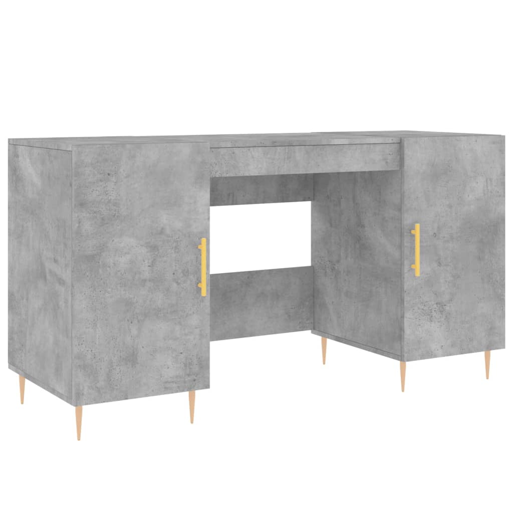 vidaXL Skrivbord betonggrå 140x50x75 cm konstruerat trä