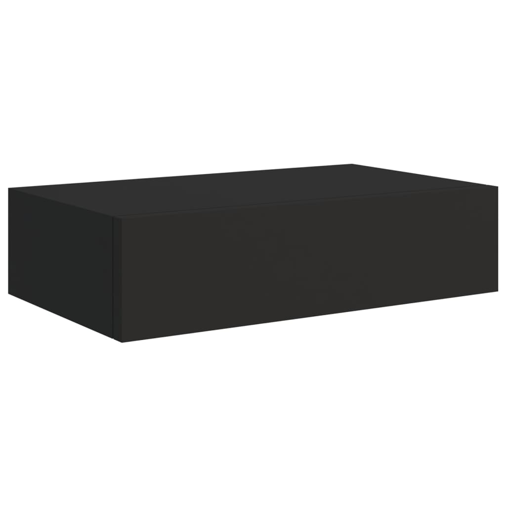vidaXL Väggmonterad låda svart 40x23,5x10 cm MDF