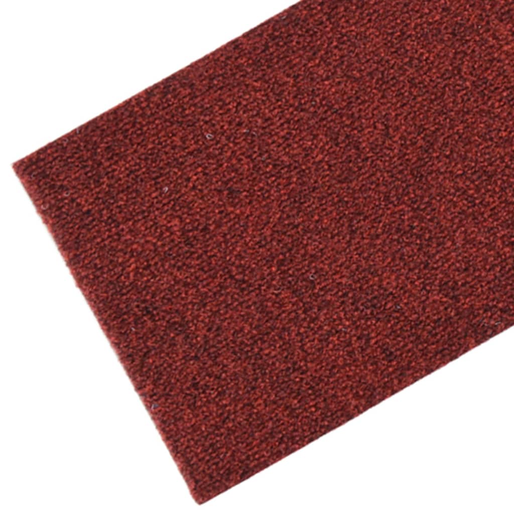 vidaXL Trappstegsmattor självhäftande 15 st 76x20 cm röd