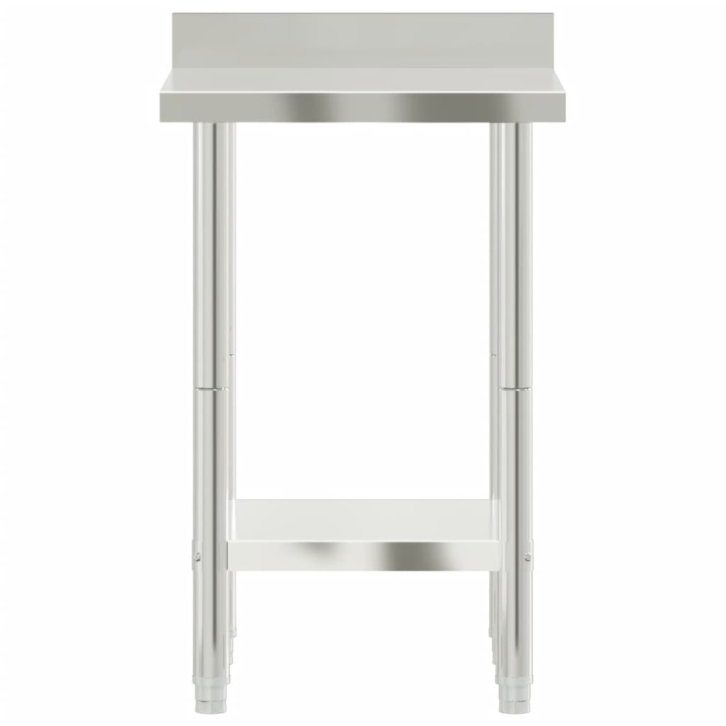 vidaXL Arbetsbord med stänkskydd 55x55x93 cm rostfritt stål