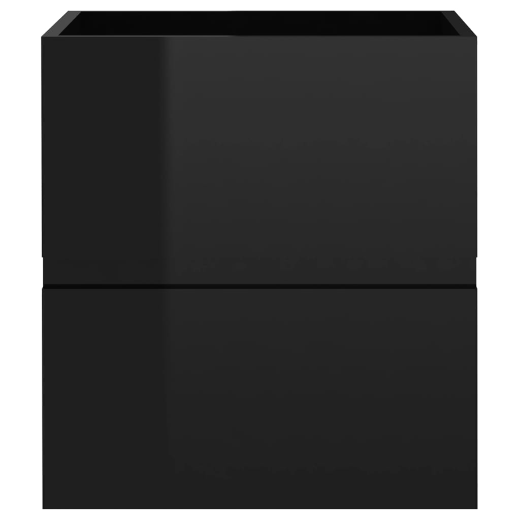 vidaXL Tvättställsskåp svart högglans 41x38,5x45 cm spånskiva