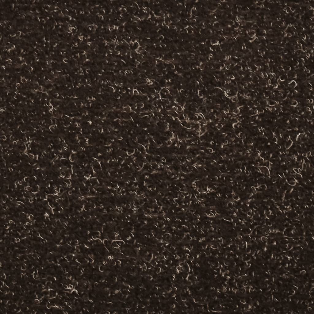 vidaXL Trappstegsmattor självhäftande 10 st mörkbrun 65x21x4 cm brodyr