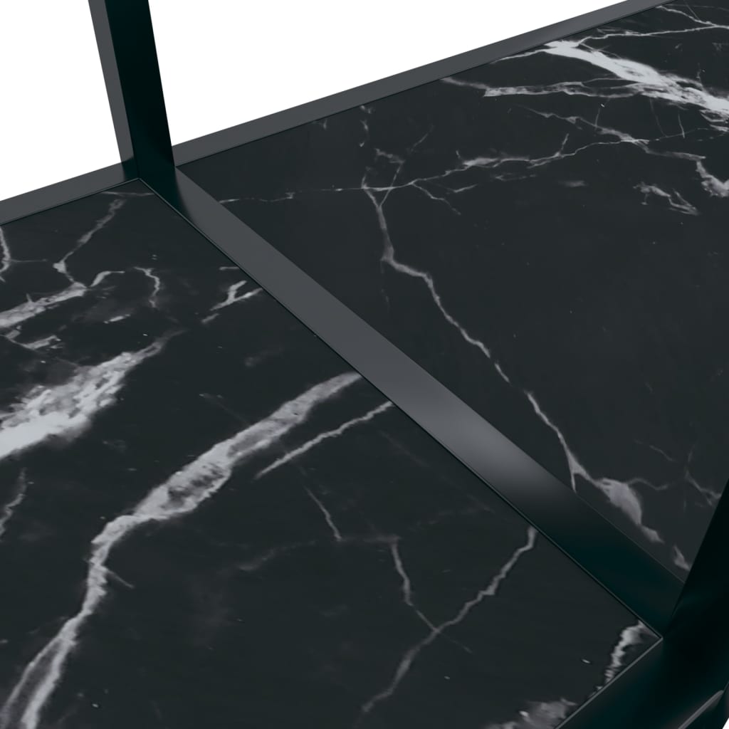 vidaXL Konsolbord svart 220x35x75,5 cm härdat glas