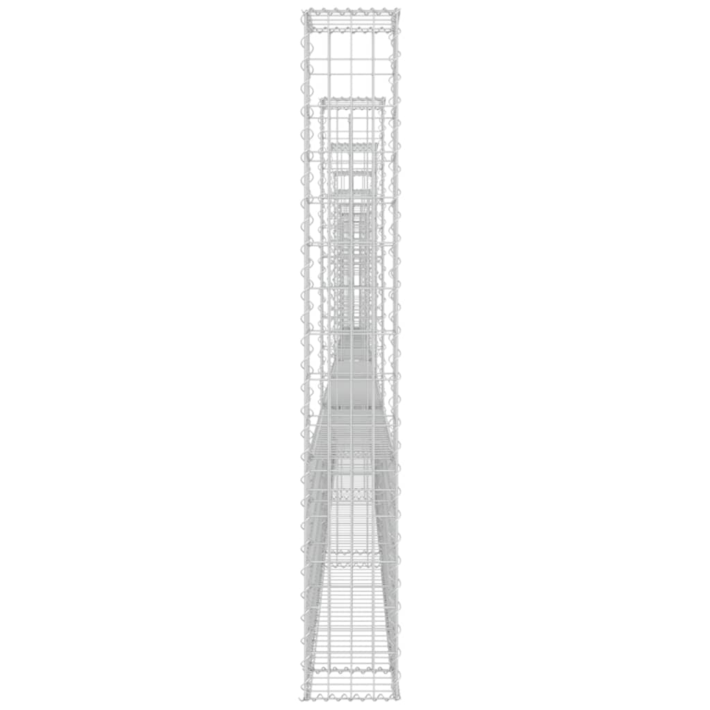 vidaXL U-formad gabionkorg med 8 stolpar järn 860x20x150 cm