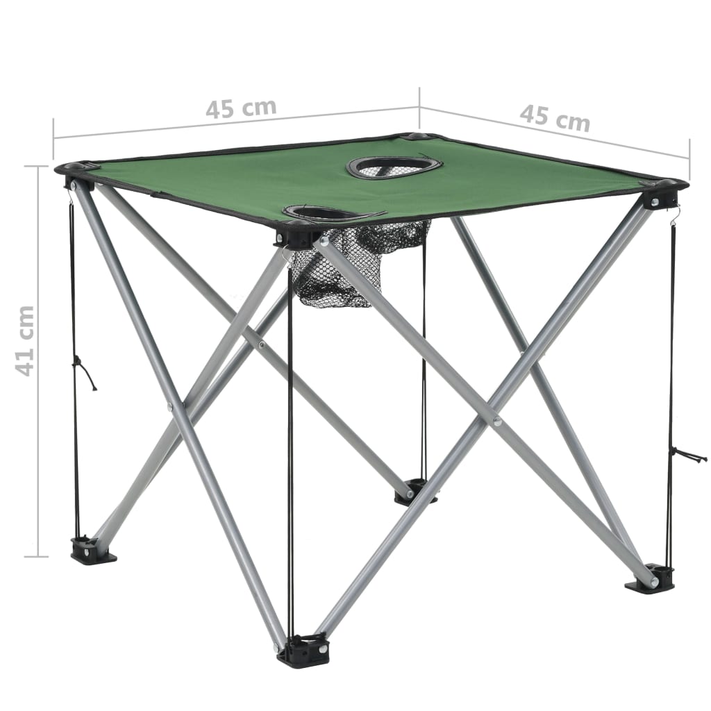 vidaXL Campingbord och stolar 3 delar grön