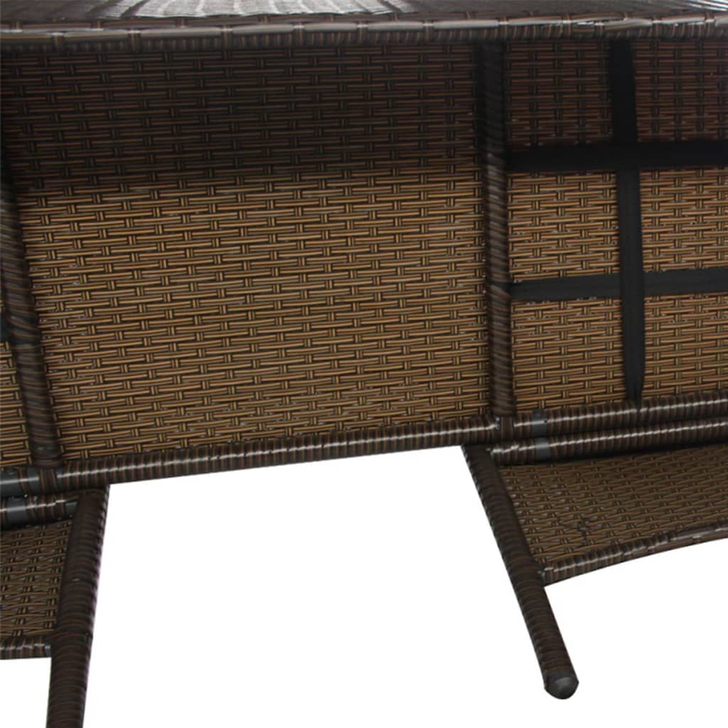 vidaXL Trädgårdssoffa 2-sits med bord konstrotting brun