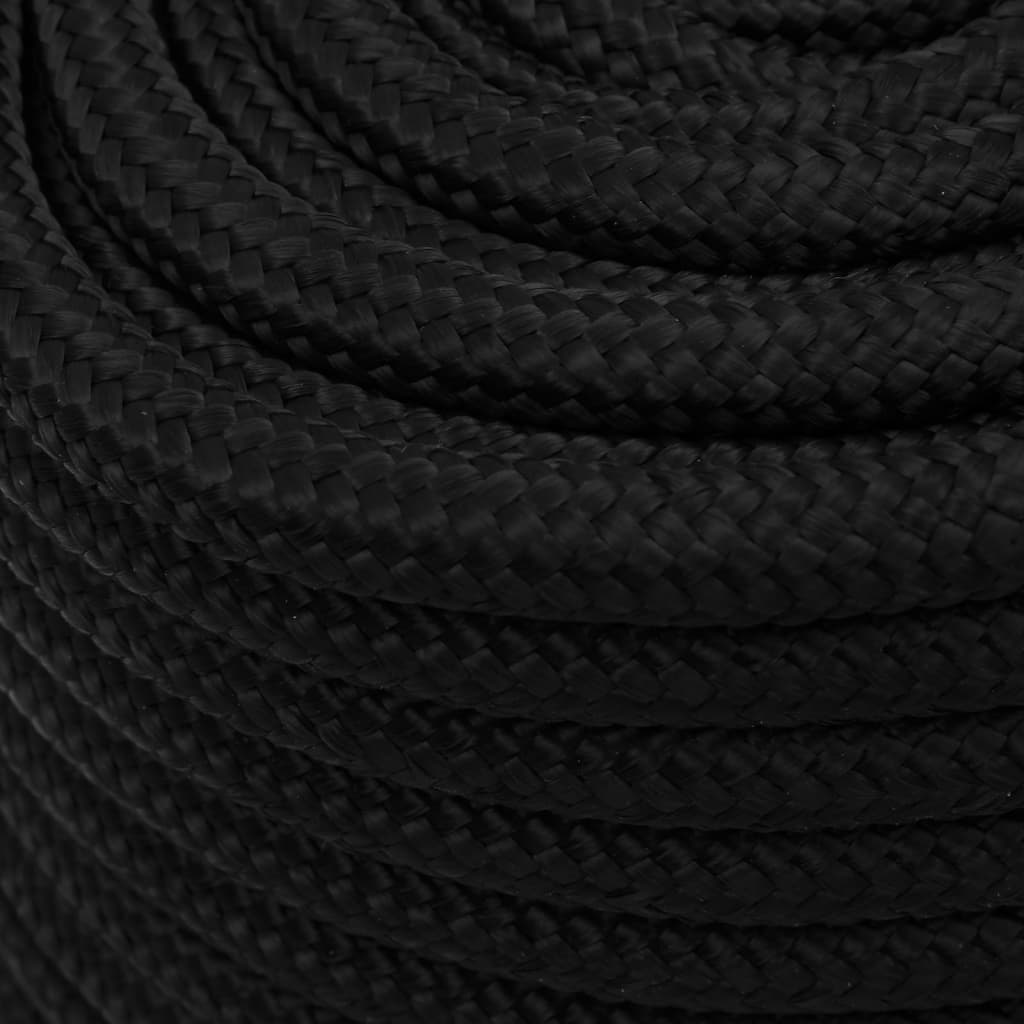 vidaXL Rep svart 18 mm 50 m polyester